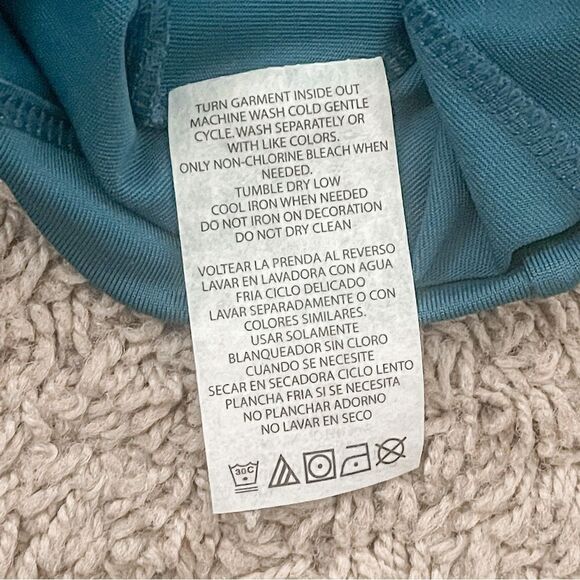 NFL All Sports Couture Aqua Blue Miami Dolphins Ruched Neck Top SZ L BNWT - Picture 10 of 10